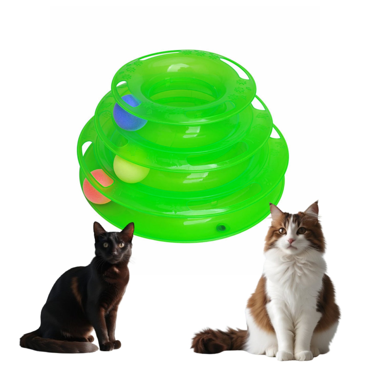 Triple Track Cat Tower: 3-Layer Interactive Toy