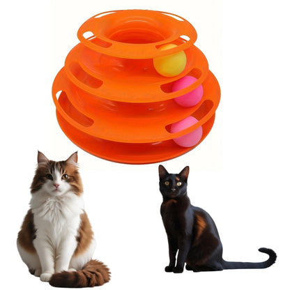 Triple Track Cat Tower: 3-Layer Interactive Toy