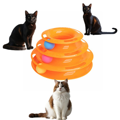 Triple Track Cat Tower: 3-Layer Interactive Toy